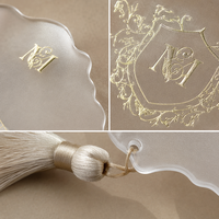 Hoteam Maßgefertigte Mattierte Acryl-Hochzeitseinladungskarte mit Goldfolienprägung Luxuriöse Schreibwaren-Serie Großhandel OEM-Hersteller