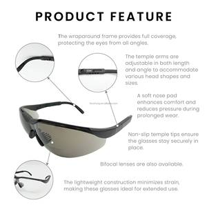 ISO 16321, CE Customized logo Nylon Temple Material wholesale safety glasses - Product Image 2