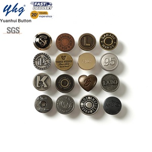 YHG OEM Yüksek Kalite İşlemeli Logo Metal Pirinç Çinko Alaşım Düğmeler Perçinler Özel Erkek Kot Pantolon Düğmeleri Giysi Ceket İçin - Product Image 1