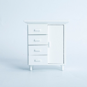 1:12 miniatura DIY casa de muñecas modelo de bolsillo con una puerta y cuatro armarios muebles de simulación de madera para manualidades y adornos - Product Image 6
