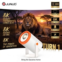 Mini projecteur de poche JUNUO TURN1, Android 14, WiFi 6, 8K Ultra HD, 200 lumens, rotation à 180°, cinéma portable, utilisation à domicile et en voyage