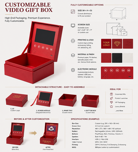 Scatola di Carta con Logo Personalizzato, Schermo LCD da 5 Pollici, Invito <span class=keywords><strong>Video</strong></span> per Gioielli, San Valentino, Festa della Mamma, Matrimonio, Regali Aziendali - Product Image 3