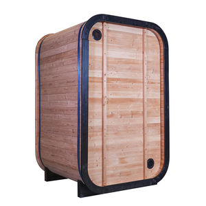 Sauna extérieur au design moderne avec chauffage infrarouge pour 2 à 1 personne, en bois d'épicéa massif avec luminothérapie infrarouge - Product Image 6