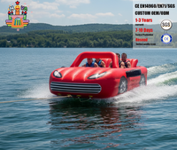 Jeu de sports nautiques gonflable personnalisé en PVC : Voiture flottante tractable pour sports lacustres
