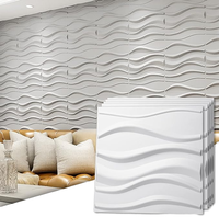 Panneau mural 3D PVC gaufré géométrique moderne imperméable 50x50cm, finition mate, pour fond de canapé, installation rapide, prix usine, pas cher