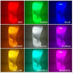 עומד לילה מועדון בר פלסטיק LED ריהוט סט עגול קוקטייל שולחן עם slim מותניים - Product Image 4