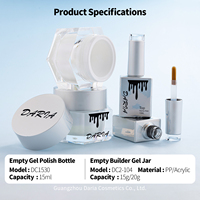 Prix d'usine, haute qualité, flacons carrés vides pour vernis à ongles, réutilisables, 15 ml, pots polygonaux en PS pour gel de construction