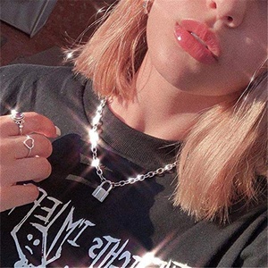 <span class=keywords><strong>Collar</strong></span> de <span class=keywords><strong>Cadena</strong></span> Punk en Color Dorado y Plateado <span class=keywords><strong>con</strong></span> <span class=keywords><strong>Candado</strong></span> para Mujeres y Hombres, <span class=keywords><strong>Collar</strong></span> <span class=keywords><strong>con</strong></span> Colgante de <span class=keywords><strong>Candado</strong></span>, Joyería - Product Image 3