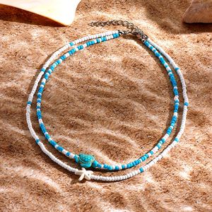 Gargantilla de concha de mar bohemia de verano Popular, collar de cuentas de arcoíris, collar de cuentas de cristal de playa, regalo para mujeres y niñas - Product Image 6