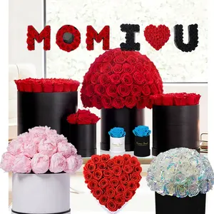 Vente en gros I Love U cadeau de fête des mères dose d'éternité d'infini éternel naturel équatorien Roses préservées pour toujours fleur coeur boîte