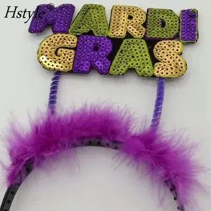 Mardi Gras Золотая повязка на голову головные уборы украшения для торжественного случая для женщин жира вторник костюм одевания поставки SD1503