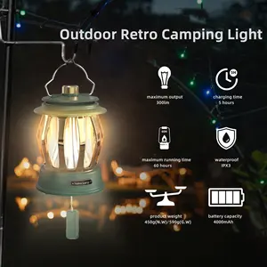 Nieuwe Outdoor Kampeerlamp Led Handheld Paardenlantaarn Camping Sfeer Lichte Nationale Stijl Retro Kampeerlicht