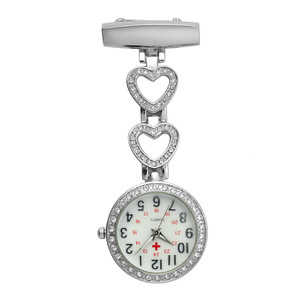Montre De Poche En Acier Inoxydable Chiffres Arabes Quartz Broche Médecin Infirmière Poche Fob Montre - Product Image 2