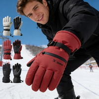 Gants de ski pour homme, hiver, thermiques, compatibles écran tactile, antidérapants, doublure polaire, imperméables, coupe-vent