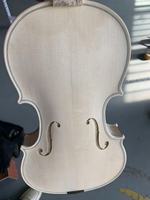 Violon blanc 4/4, fait à la main, son agréable, cordes, instrument, prix de gros, épicéa massif, fond en érable flammé