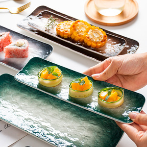 Vente chaude Rectangle 9.5/11.5 pouces <span class=keywords><strong>Sushi</strong></span> assiettes en céramique Snack Dessert plateau de service plats pour Restaurant hôtel mariages - Product Image 5