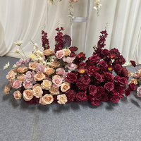 Décor floral artificiel bicolore bordeaux et rose champagne pour mariage, fournitures de décoration de fête, toile de fond pour cérémonie de demande en mariage