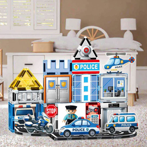 Bloques de Construcción de 7.5 cm, Rompecabezas Educativo 3D STEM de 33 Piezas, Estación de Policía - Product Image 5