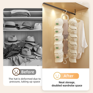 Hot PP Chất Liệu Màu Hồng/Kem <span class=keywords><strong>2</strong></span>-6 Vòng Không Gian Tiết Kiệm Mũ Bóng Chày Tổ Chức Tường Hat Giá Hat Lưu Trữ Kệ & Kệ Đơn Vị - Product Image 2