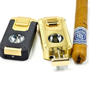 Multifunctional Cigar Lighter H-110 Windproof Direct Flow Adjustable Flame With <b>V</b> Cutter Alloy <b>Bar</b> Shape - Product Image 4