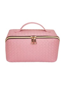 Factory Direct <strong>Sale</strong> Fashion PU Leather Large Travel <strong>Cosmetic</strong> <strong>Bag</strong> for Women Waterproof Black Toiletries <strong>Bag</strong> with Zipper Closure - Product Image 4