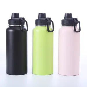 18oz 32oz 40oz 64oz doppelwandige vakuum isolierte Reise hydrat flasche aus rostfreiem Stahl im Freien Wasser flasche