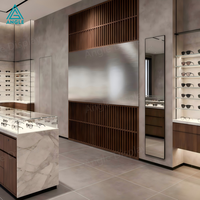 Comptoir de présentation personnalisé pour magasin d'optique avec éclairage LED pour la décoration intérieure de magasin de lunettes