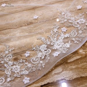 Europe et États-Unis Nouvelle dentelle double couche longue queue tête peigne fil Mori système pétale cathédrale coiffure de mariée - Product Image 2