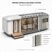 Maison modulaire préfabriquée moderne de type capsule, cabine de luxe avec verrière panoramique pour hôtels de villégiature et projets résidentiels