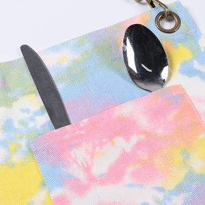 High Quality Custom Creative Tie-Dye Printed Canvas Cotton <b>Apron</b> Ins-style Colorful Sleeveless <b>Apron</b> - Product Image 5