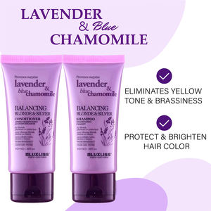 Shampooing pour <span class=keywords><strong>cheveux</strong></span> argentés à la lavande Luxliss, anti-jaunissement, soin des <span class=keywords><strong>cheveux</strong></span> blonds, élimine les tons jaunes, tailles de voyage, shampooing et revitalisant <span class=keywords><strong>violet</strong></span> - Product Image 2