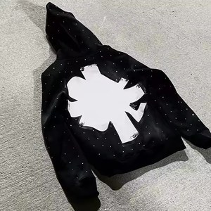 Tùy Chỉnh Rhinestone Logo OEM Quần Áo Người Đàn Ông Sweatsuit Set 2 Mảnh Tracksuit Cho Nam Giới Quần Bó Sát Và Áo Bộ - Product Image 4