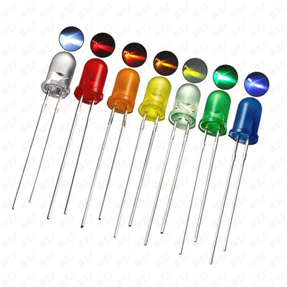 Ronde Wit Rood Blauw Groen Led Diode Voor 5Mm Led Diode Decoratieve Lamp
