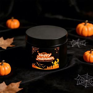 Halloween Black Tin Can Scented Ghost Pumpkin Shaped Soy Wax Candle for Home Party Decoration - Product Image 5