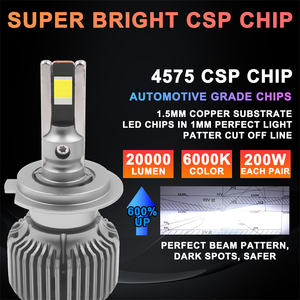 CAR-REFINE Color halógeno H4 Bombilla Led P80 Alta potencia H7 Led Canbus 200W Led Faro 20000LM Tubos de cobre Bombilla Lámpara H1 H3 H11 - Product Image 3