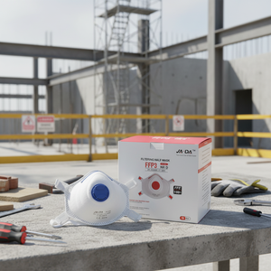 Masker <span class=keywords><strong>Respirator</strong></span> FFP3 Sekali Pakai Ramah Lingkungan 4-Lapisan Kain Non-Woven Katup Pernapasan Perlindungan Anti-Debu untuk Industri - Product Image 3