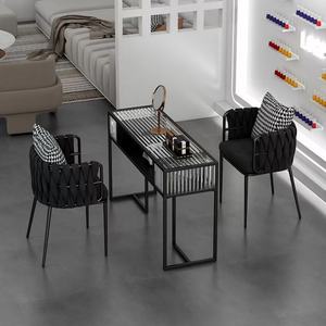 Tables et chaises de manucure Black Beauty pour salon de manucure, mobilier de style américain, table de manucure, bureau à ongles à vendre - Product Image 1