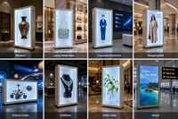 Vitrine d'affichage LCD transparente 21,5-98 pouces, écran tactile ultra haute définition, boîte magique, lecteur publicitaire commercial
