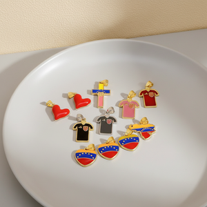Breloques en émail sur le thème du Venezuela JS2072 : drapeau, carte, maillot de foot, cœur et croix pour la fabrication de bijoux - Product Image 4
