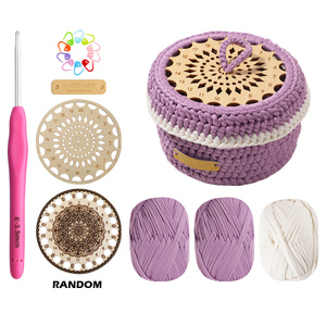 Kit de crochet pour débutants, <span class=keywords><strong>panier</strong></span> de rangement, sac fourre-tout au crochet avec tutoriels vidéo étape par étape, kit de tricot, kit de crochet pour adultes - Product Image 3