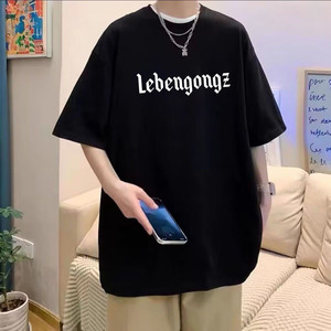 Áo thun nam BOTTCOOLA chất lượng cao 180GSM, nhanh khô, thời trang, kiểu dáng rộng, in hình, tay áo trễ vai, thoáng khí, phong cách đường phố - Product Image 4