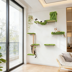 Nuovo Grande Albero per Gatti di Lusso Moderno con Design Personalizzato, Montato a Parete, a Forma di Ramo, in Legno, con Tiragraffi e Casetta, per Ingrosso - Product Image 1