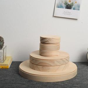 Round <b>Wooden</b> <b>Blocks</b> Pine Wood Natural Color Multi Size Solid Wood Craft Model Material Modern Simple Style - Product Image 1