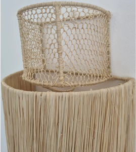 Raffia Wall Lamp Lampshade Rattan and Bamboo <b>Vintage</b> Sconce - Product Image 3