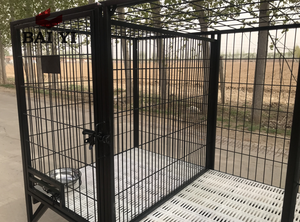 Penjualan Terbaik kandang anjing baja besar tahan lama bersirkulasi rumah logam luar ruangan dengan desain Solid dan nampan plastik - Product Image 6