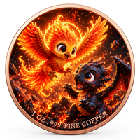 Pièce de monnaie double face 1 oz en cuivre pur 999, représentant des créatures mythiques en bataille, avec relief 3D, effet UV, art épique de collision