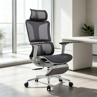 Chaise de bureau ergonomique moderne en maille PP avec repose-pieds, accoudoirs 3D réglables, mécanisme à 3 verrous, dossier haut pour le bureau à domicile, le gaming et le travail