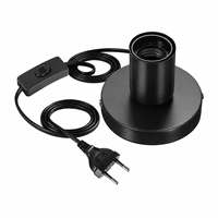 Lampe de table en fer forgé E27 standard UE avec cordon d'alimentation, interrupteur et prise, idéale pour l'éclairage décoratif de chevet, cordon de 1,8 mètre