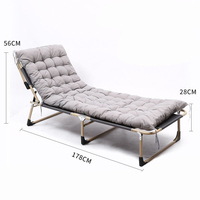 Lit de camping pliable en acier léger et réglable avec matelas, pliable pour une utilisation en chambre