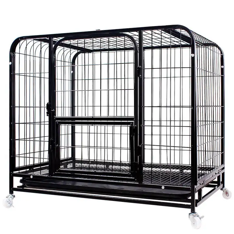 4x4x6ft grande fuera de la puerta de polvo negro recubierto plegable resistente perrera para perros jaula para animales